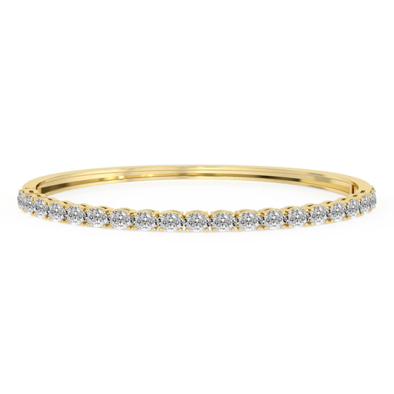 Oval Serenity Lab Diamond Openable Bangle Bracelet front view