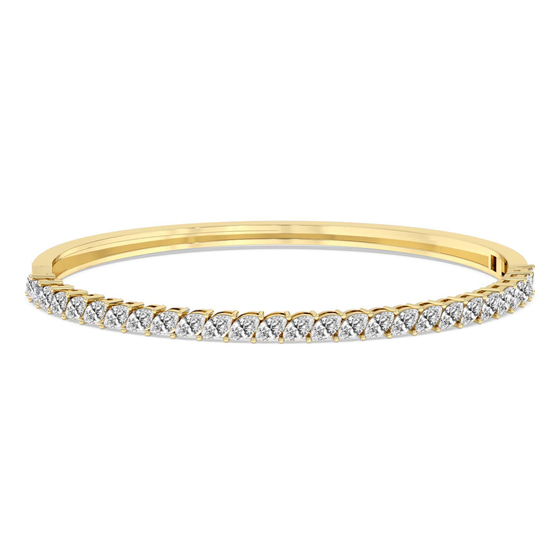 Tear of Light Marquise Lab Diamond Openable Bangle Bracelet front view