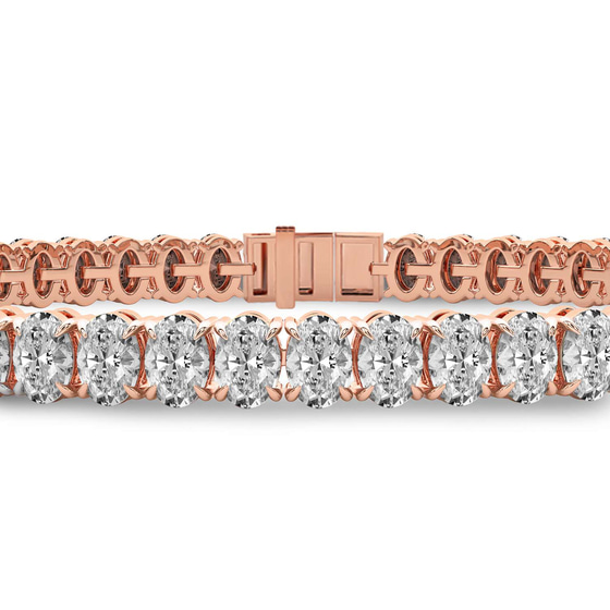 Everlyn Oval Lab Diamond Tennis Bracelet left view