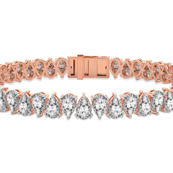 Marion Pear Lab Diamond Tennis Bracelet left view