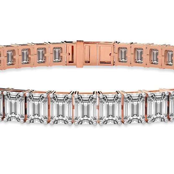 Celine Emerald Lab Diamond Tennis Bracelet left view