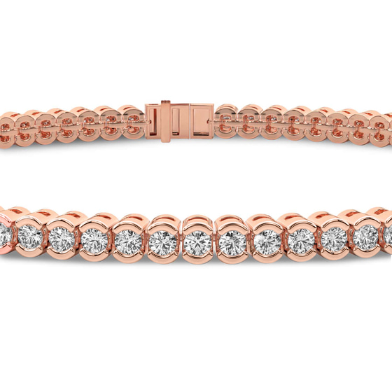 Nemy Half Bezel Round Lab Diamond Tennis Bracelet left view