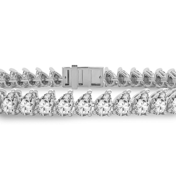 Lilac Pear Lab Diamond Tennis Bracelet left view