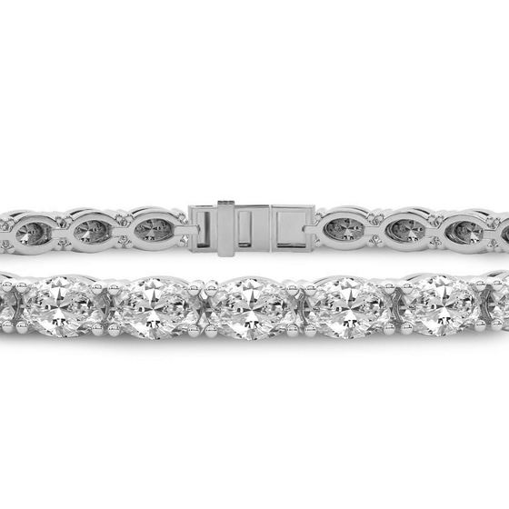 Aldea Oval Lab Diamond Tennis Bracelet left view