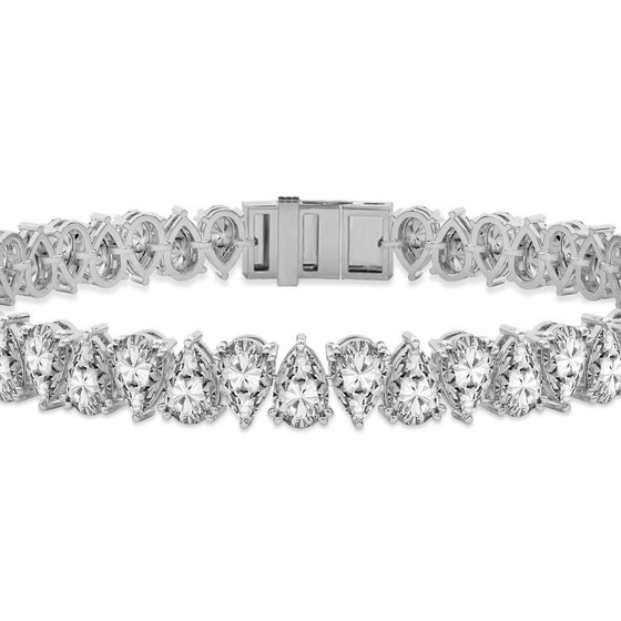 Marion Pear Lab Diamond Tennis Bracelet left view