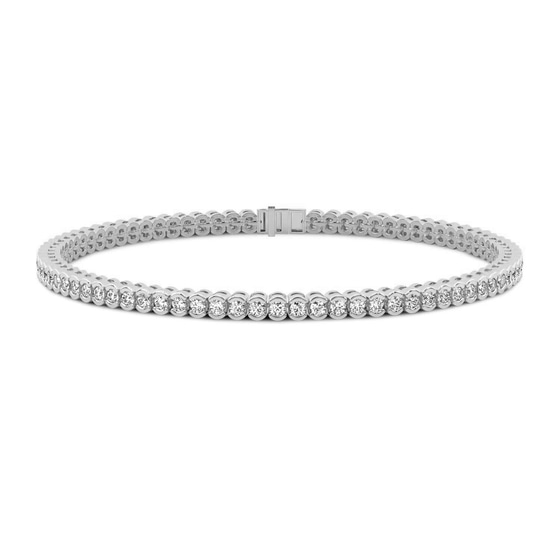Nemy Half Bezel Round Lab Diamond Tennis Bracelet front view