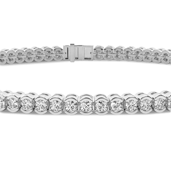 Nemy Half Bezel Round Lab Diamond Tennis Bracelet left view