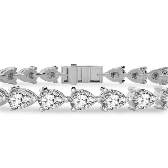 Serene Pear Lab Diamond Tennis Bracelet left view
