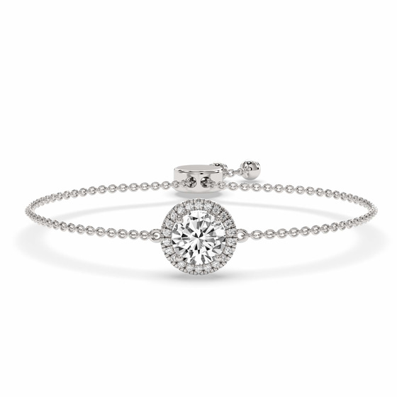 Isabella Round Halo Fashion Bracelet front view