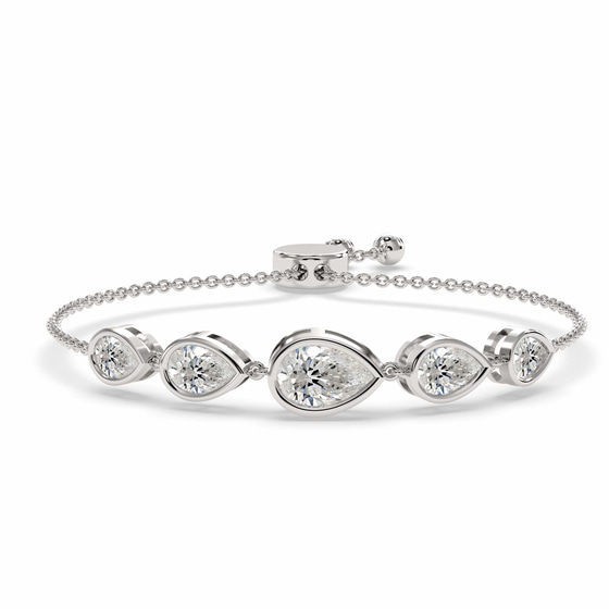 Mia Five Stone Pear Fashion Bracelet front view