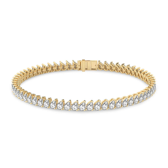 Lilac Pear Lab Diamond Tennis Bracelet front view