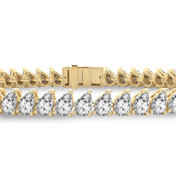 Lilac Pear Lab Diamond Tennis Bracelet left view