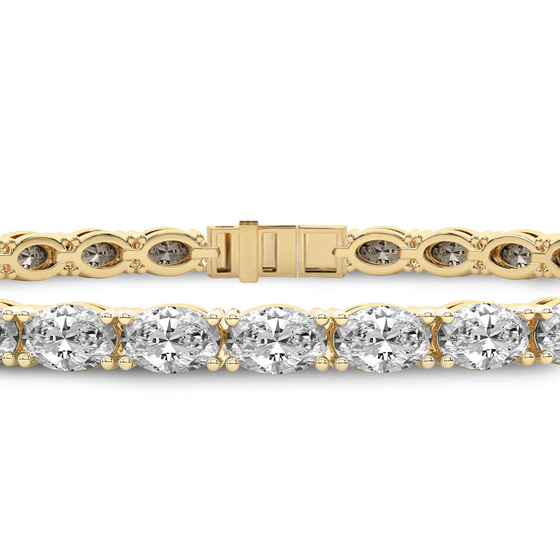 Aldea Oval Lab Diamond Tennis Bracelet left view