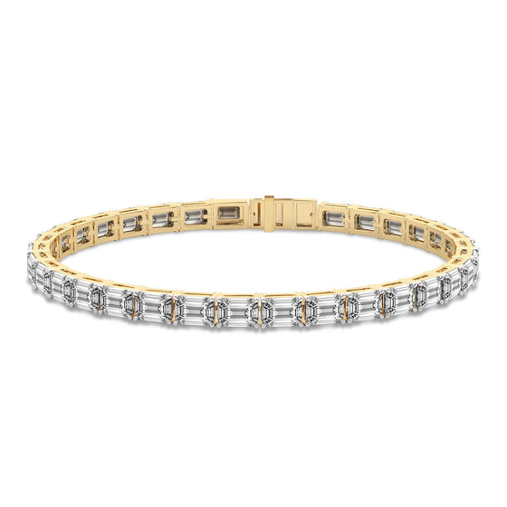 Annette Emerald Lab Diamond Tennis Bracelet front view