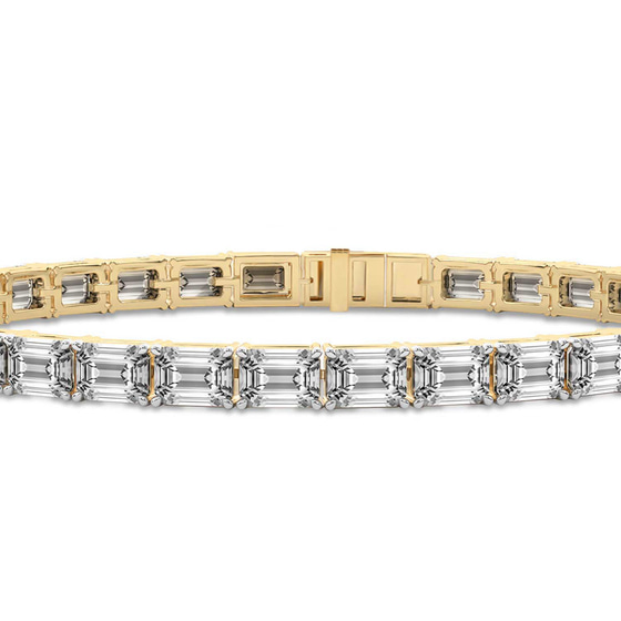 Annette Emerald Lab Diamond Tennis Bracelet left view