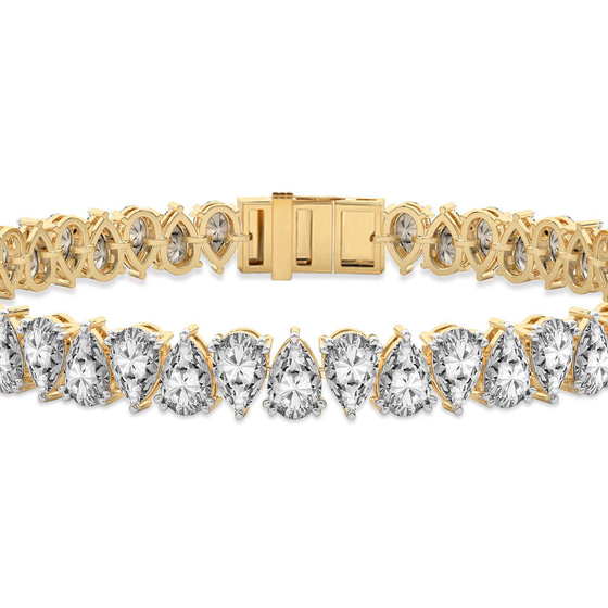 Marion Pear Lab Diamond Tennis Bracelet left view