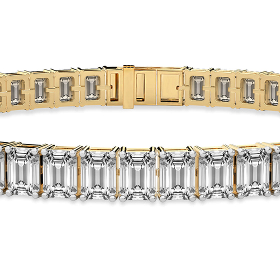 Celine Emerald Lab Diamond Tennis Bracelet left view