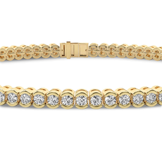 Nemy Half Bezel Round Lab Diamond Tennis Bracelet left view