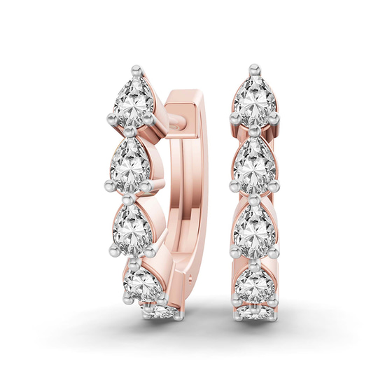 Clara Pear Lab Diamond Huggie Earrings front view