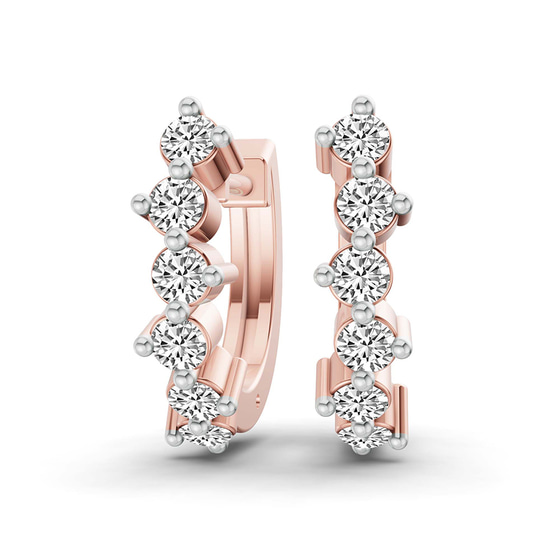 Solene Round Lab Diamond Huggie Earrings front view