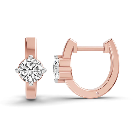 Maia Classic Round Lab Diamond Earrings left view