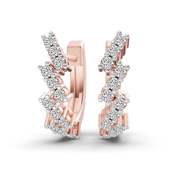Capella Round Lab Diamond Huggie Earrings front view