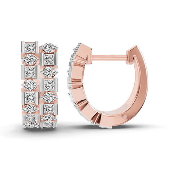 Radiant Sequence Lab Diamond Huggie Earring left view