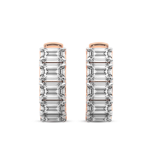 Darya Emerald Lab Diamond Hoop Earrings left view