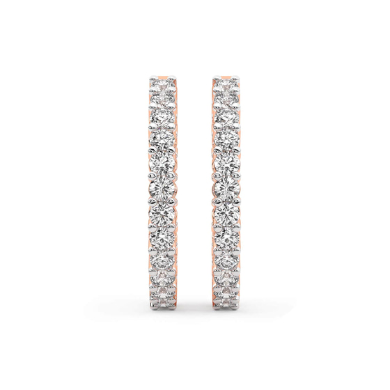 Meara Round Lab Diamond Hoop Earrings left view