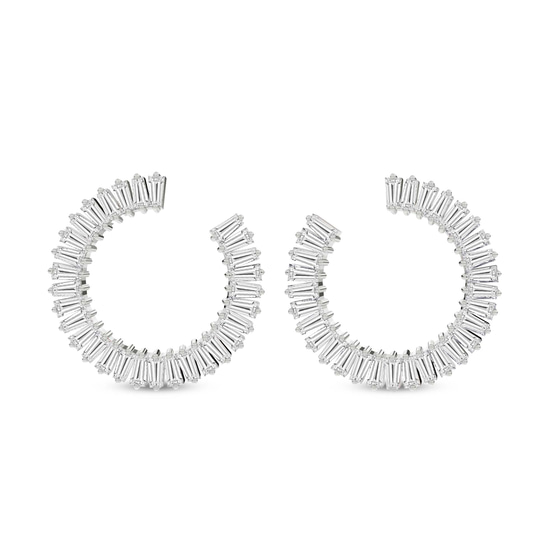 Opalescent Flower Fashion Lab Diamond Stud Earrings front view