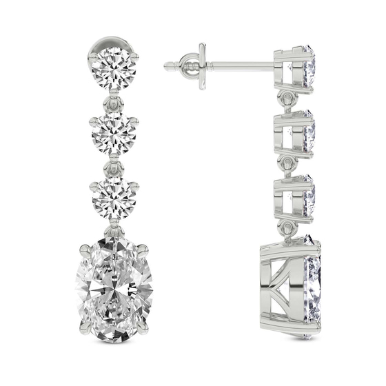 Elysium Flower Fashion Lab Diamond Stud Earrings left view