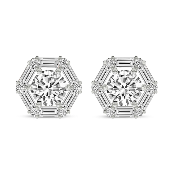 Rafflesia Flower Fashion Lab Diamond Stud Earrings front view