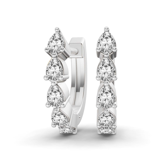 Clara Pear Lab Diamond Huggie Earrings front view
