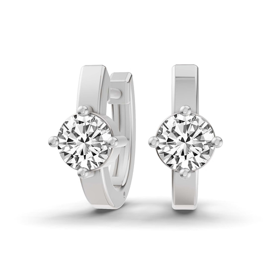 Maia Classic Round Lab Diamond Earrings front view