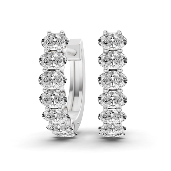Altair Oval Lab Diamond Huggie Earrings front view