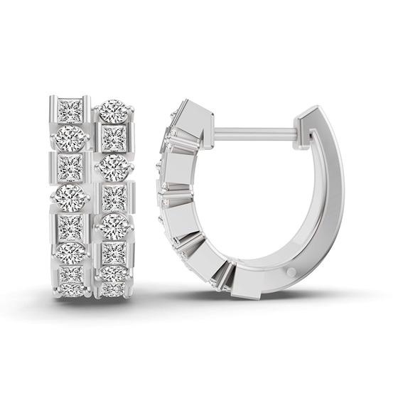 Radiant Sequence Lab Diamond Huggie Earring left view