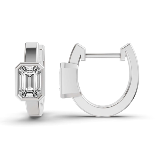 Auri Single Emerald Lab Diamond Earrings left view