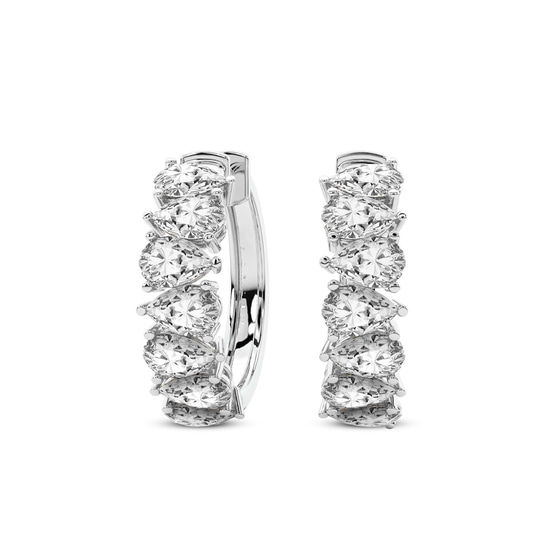 Eudora Pear Lab Diamond Hoop Earrings front view