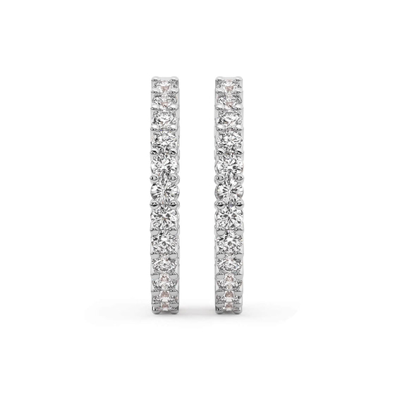 Meara Round Lab Diamond Hoop Earrings left view