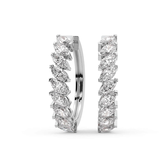 April Marquise Lab Diamond Hoop Earrings front view
