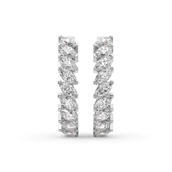April Marquise Lab Diamond Hoop Earrings left view