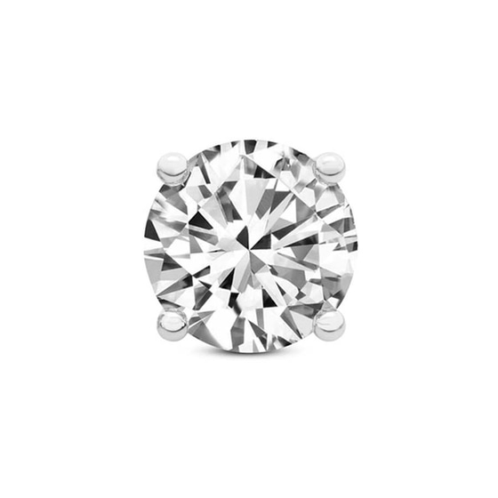 Four Prong Round Lab Diamond Single Stud Earring front view