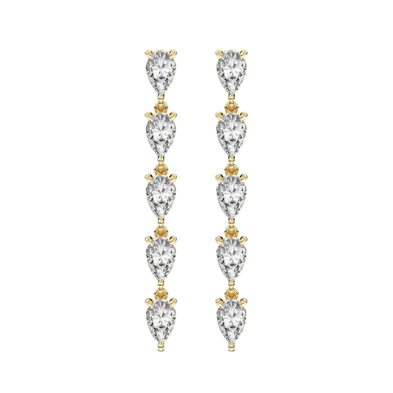 Salvia Flower Fashion Lab Diamond Dangle Earrings front view