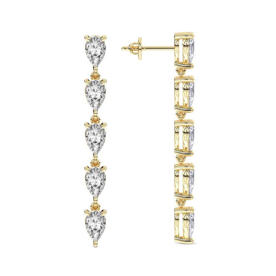 Salvia Flower Fashion Lab Diamond Dangle Earrings left view