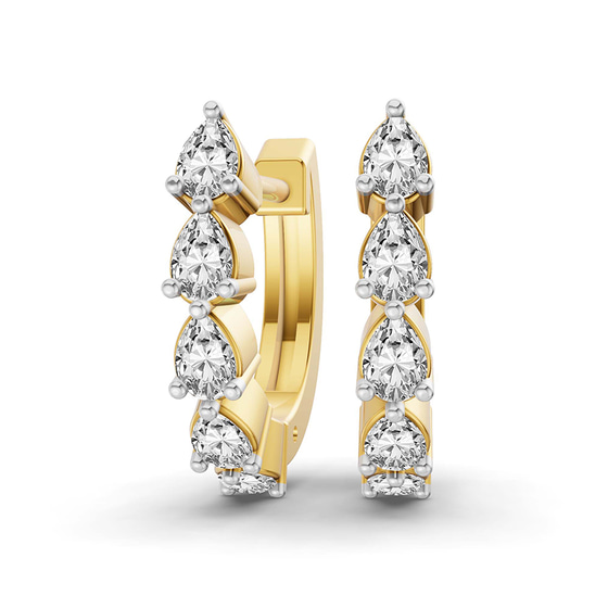 Clara Pear Lab Diamond Huggie Earrings front view