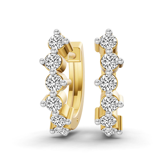 Solene Round Lab Diamond Huggie Earrings front view