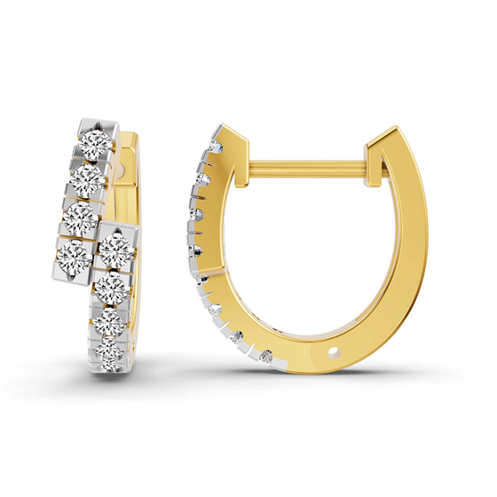Vela Signature Round Lab Diamond Earring left view