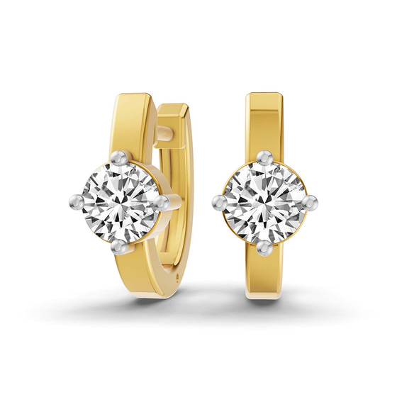 Maia Classic Round Lab Diamond Earrings front view