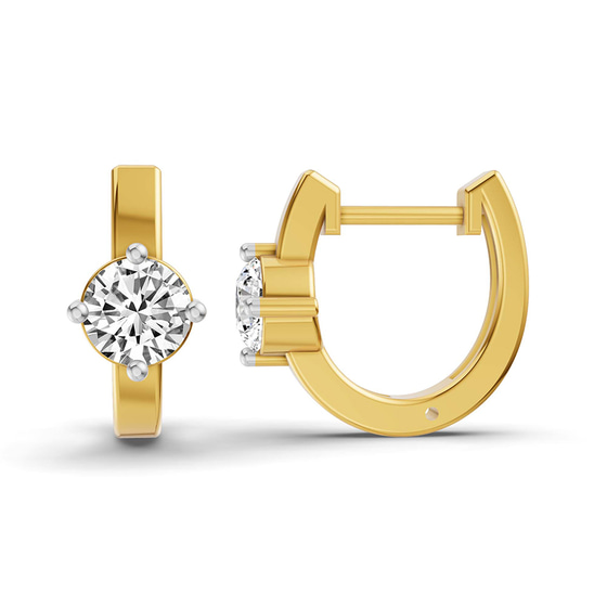 Maia Classic Round Lab Diamond Earrings left view