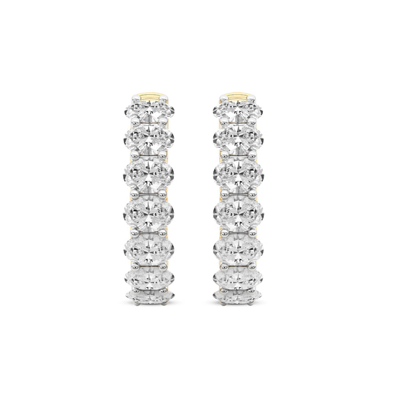 Jovana Oval Lab Diamond Hoop Earrings left view